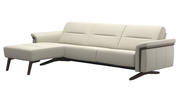 Stressless Stella Long Seat Sofa in Paloma Vanilla Leather